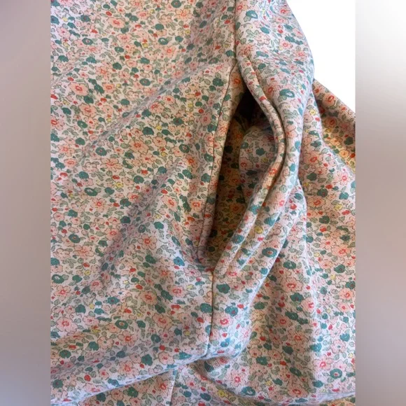 IVY JANE boho style pink long jacket floral chunky buttons pleated waist NWT - Picture 9 of 15